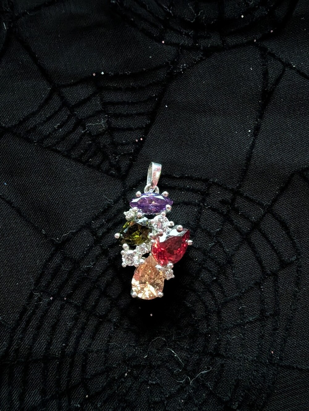 Multicolor Crystal Teardrop Pendant Necklace - Women Jewelry